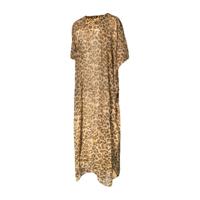 Barts semi-transparante kaftan Kribi met panterprint bruin - thumbnail