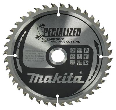 Makita Accessoires cirkelzaagblad embedded tip165x20x2,0 40t 18g - b-09472 Makita Accessoires cirkelzaagblad embedded tip165x20x2,0 40t 18g - b-09472