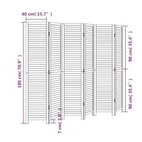 Kamerscherm met 6 panelen massief paulowniahout zwart - thumbnail