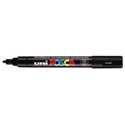 Paintmarker Uni POSCA PC5M medium zwart | 6 stuks