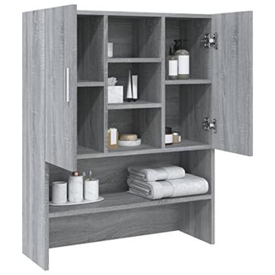 VidaXL Wasmachinekast 70,5x25,5x90 cm grijs sonoma eikenkleurig - thumbnail