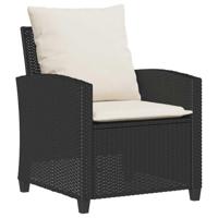 6-delige Loungeset met kussens poly rattan zwart - thumbnail