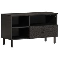 Tv-meubel 80x33x46 cm massief mangohout zwart - thumbnail