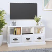 Tv-meubel 100x35x50 cm bewerkt hout hoogglans wit - thumbnail