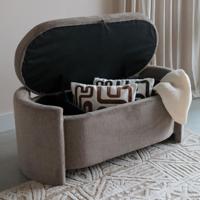 ZILT Halbank 'Ruthy' Met opbergruimte, kleur Taupe - thumbnail