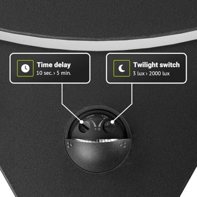Leeds - LED Wandlamp met sensor - 10 Watt 780 Lumen - Bewegingssensor en schemerschakelaar - 3000K warm wit licht - zwart