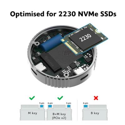 Akasa AK-ENU3M2-08 M.2 SSD-behuizing USB-C 3.2 Gen 2 10 GBit/s M.2 PCIe NVMe 2230 AK-ENU3M2-08 Akasa AK-ENU3M2-08 M.2 SSD-behuizing USB-C 3.2 Gen 2 10 GBit/s M.2 PCIe NVMe 2230 AK-ENU3M2-08