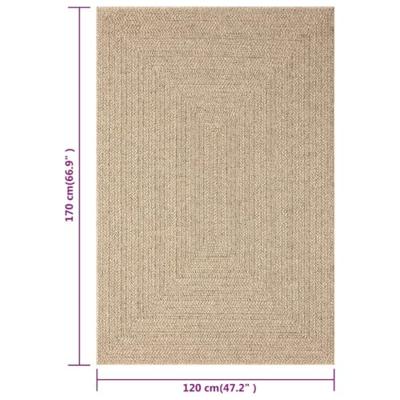 VidaXL Vloerkleed zizur binnen en buiten 120x170 cm jute look - thumbnail