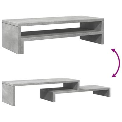 VidaXL Monitorstandaard 54x22x15 cm bewerkt hout betongrijs VidaXL Monitorstandaard 54x22x15 cm bewerkt hout betongrijs