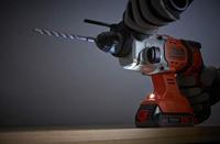 Black+Decker bcd900e2k 18v 2x2.5ah 1.2j sds+ boorhamer | 2x 18v 2.5ah accu's + 1a lader | in koffer - bcd900e2k-qw - thumbnail