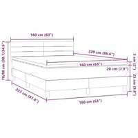 Boxspring met matras fluweel lichtgrijs 160x220 cm - thumbnail