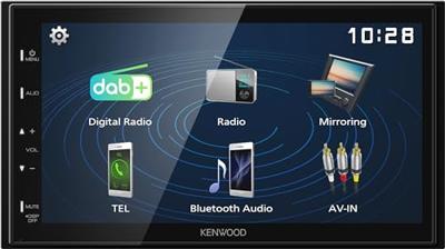 Kenwood DMX129DAB Autoradio met scherm dubbel DIN Bluetooth handsfree, DAB+ tuner, Aansluiting voor achteruitrijcamera, Aansluiting voor stuurbediening Kenwood DMX129DAB Autoradio met scherm dubbel DIN Bluetooth handsfree, DAB+ tuner, Aansluiting voor achteruitrijcamera, Aansluiting voor stuurbediening