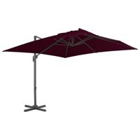 VidaXL Zweefparasol met aluminium paal 300x300 cm bordeauxrood - thumbnail