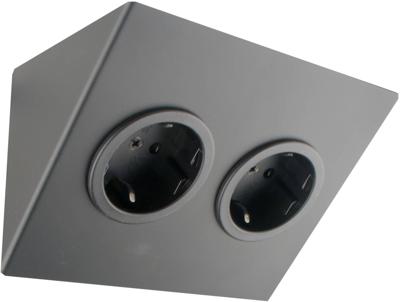 Caressi contactdoos 2-voudig met penaarde (België) 11,5x14x5,9cm zwart