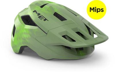 Met shelter youth mips green lime/matt (52-56 cm) - youth mtb hel