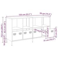 Dressoir 135x39x73,5 cm koudgewalst staal roze - thumbnail