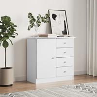 Dressoir ALTA 77x35x73 cm massief grenenhout wit - thumbnail