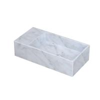 INK - Fontein Hardsteen Links Zonder Kraangat - 360x180x90 mm - Mat Wit Marmer - thumbnail