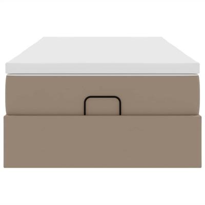 Ottoman bed met matras 80x200 cm kunstleer cappuccinokleurig