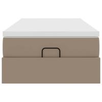 Ottoman bed met matras 80x200 cm kunstleer cappuccinokleurig - thumbnail