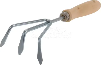 Onkruidkrabber 3-tand Staal en Hout