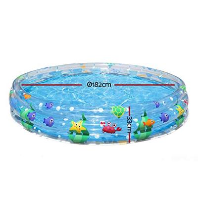 Bestway Opblaasbaar Kinderzwembad 3 Ringen Transparant Zeeleven 183x33 cm +2 Jaar Tuin 51005