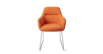 Jesper Home Kinko eetkamerstoel Tangerine slide steel