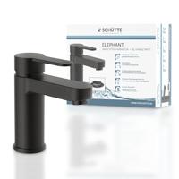 Wastafelkraan Schutte Elephant Mengkraan Eéngreeps Zwart Inclusief Click Waste - thumbnail
