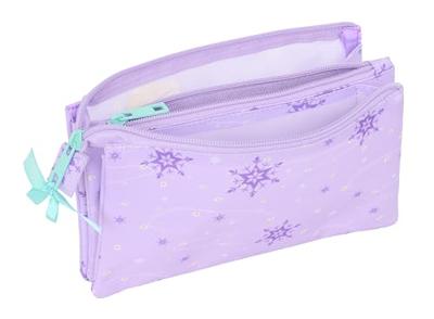 Pennenetui met 3 vakken Frozen Spirit Lila 22 x 12 x 3 cm