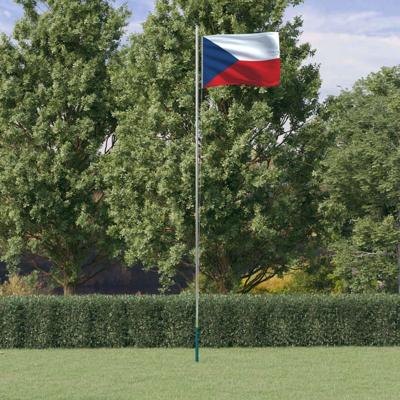 VidaXL Vlag met vlaggenmast tsjechië 6,08 m aluminium VidaXL Vlag met vlaggenmast tsjechië 6,08 m aluminium