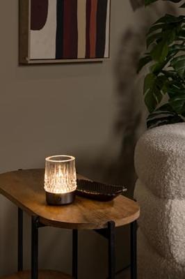 Lucide LILY - Oplaadbare Tafellamp - Accu/Batterij - Ø 8 cm - LED 3 StepDim - 1x3W 2700K/3000K - Zwart chroom - Set van 3