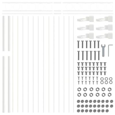 VidaXL Hecelement wit 170 x 200 cm staal