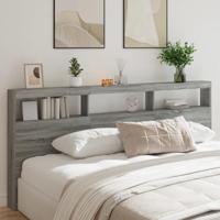 Hoofdbordkast met LED-verlichting 220x17x102 cm grijs sonoma - thumbnail