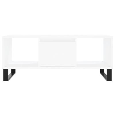 Salontafel 90x50x36,5 cm bewerkt hout wit