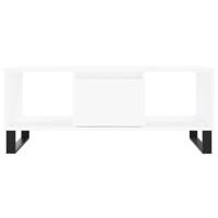 Salontafel 90x50x36,5 cm bewerkt hout wit - thumbnail
