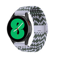 Braided nylon bandje - Groen / grijs - Samsung Galaxy Watch 4 - 40mm / 44mm - thumbnail