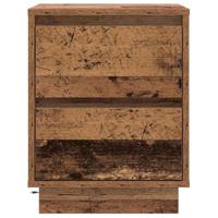 Nachtkastje met lade Oud Hout 39 x 34.5 x 50 cm Bewerkt hout - thumbnail