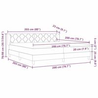 Boxspringbed met matras stof lichtgrijs 200x200 cm - thumbnail