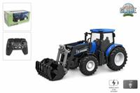 Kids Globe globe rc tractor met frontlader blauw - thumbnail
