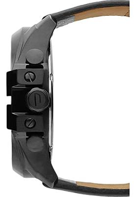 DIESEL Mega Chief XL Chronographs Leer Zwart Iriserend glas | DZ4323