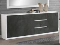 Dressoir GIARDINO 3 deuren 3 lades wit/grafiet - thumbnail