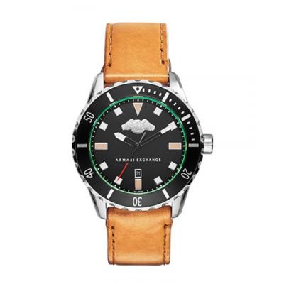 Horlogeband Armani Exchange AX1707 Leder Oranje 22mm