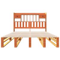 Bed met boekenkast zonder matras grenenhout wasbruin 150x200 cm - thumbnail