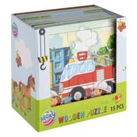 Creative Craft Group Houten uitdeelpuzzeltjes - 15st. - thumbnail