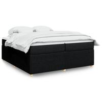 Boxspring met matras stof zwart 200x200 cm - thumbnail