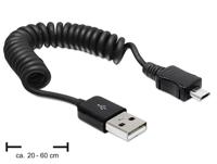 Delock 83162 USB-kabel USB 2.0 USB-A stekker, USB-micro-B stekker 0.60 m Zwart - thumbnail