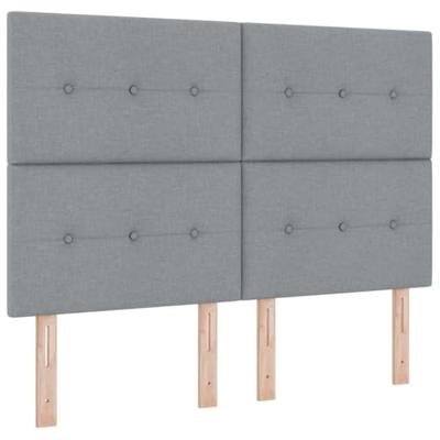 Bedframe met hoofdeinde Lichtgrijs 140 x 190 cm Stof