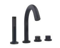 Wiesbaden Caral 4-gats badrandthermostaat afbouwset mat zwart - thumbnail