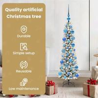 Kunstkerstboom met 150 LED Wit 120 cm PVC en Metaal en Plastic - thumbnail