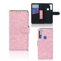 Motorola G8 Power Hoesje White Flowers - thumbnail